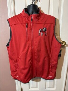 Franchise Club University Of Georgia Bulldogs Full Zip Vest Mens XXL New